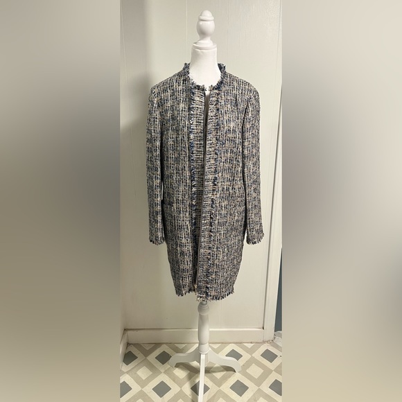 Mid length jacket with fringe. Multi colored. Smoke free home clean no damage - Picture 1 of 5